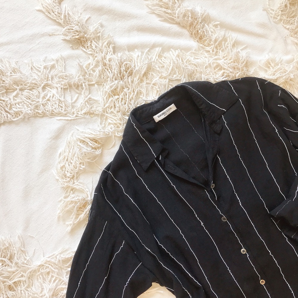 SUKIIRED DESIGN Black Casual Dress Shirt💕💕